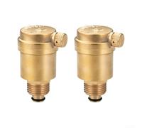 Vanne de purge d'air automatique en laiton pour systèmes de chauffage, DN15/DN20/DN25, auto-scellante, pression maximale de 16 bar, résistance à la température de 90 °C, lot de 2 (DN15)