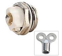 Vanne de purge d'air de radiateur 1/2" filetage extérieur, laiton chromé