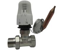 Vanne de radiateur thermostatique droite en laiton à 2 voies pour système de chauffage, régulateur de température, économie d'énergie 30-70 degrés (actionneur)