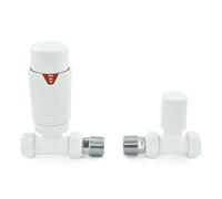 Vanne de radiateur thermostatique droite pour sèche-serviettes TRV (tout blanc)