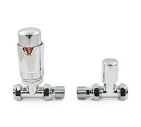Vanne de radiateur thermostatique droite sèche-serviettes TRV Chrome - Style (Chrome)