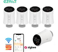 Vanne de radiateur thermostatique intelligente Tuya WiFi/Zigbee, contrôleur de température, fonctionne avec Alexa et Google Home, 1 à 5 pièces New Zigbee Gateway