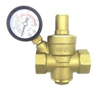 Vanne de réduction de pression d'eau en laiton de 1" DN25 Régulateur Soupape de décharge réglable Manomètre for vanne à eau, huile et gaz pour compresseurs et outils pneumatiques(Without Gauge)