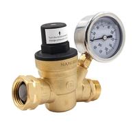 Vanne De Réduction De Pression D'eau Vanne de régulation pression d'eau à poignée 3/4 pouces, tournevis en laiton sans plomb, vanne réduction réglable avec double filtre Gaug