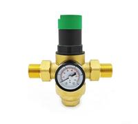 Vanne de réduction de pression en laiton, régulateur de pression d'eau domestique, réglable, avec manomètre, pour compatibilité avec plomberie standard (1/2-G)