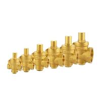 Vanne de réduction pression en laiton, 1/2 "3/4" 1 "2", DN15 DN20 DN25 DN50, filetage femelle, chauffe-eau, tuyau domestique, régulation, pièces(1-1/2",Valve With Gauge)