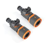 Vanne de Régulation, 2 Pièces Connecteur de Raccord Tuyau D'arrosage, Soupape D'arrêt Raccords Rapide Adaptateur Robinet Valve Switch Arrosage de Jardin Pelouses