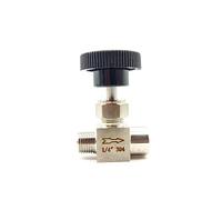 Vanne de régulation de débit à filetage mâle vers femelle 304-robinet à soupape 1/8po, 1/4po, 3/8po, 1/2po for robinet(1/8 In)