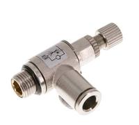 Vanne de régulation de débit Coude de sortie de compteur 6 mm - G1/8'' Vis moletée en laiton