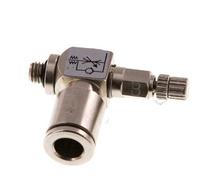 Vanne de régulation de débit Coude de sortie de compteur 6 mm - M5 Vis moletée en laiton