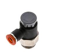 Vanne de régulation de débit Coude d'entrée 6 mm - G3/8'' Laiton/ Contre-écrou PA 66