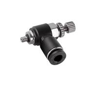 Vanne de régulation de débit en laiton 3-8 mm avec raccord rapide fileté M3-M6, raccords pneumatiques enfichables for systèmes de compresseur, 5 pièces(6mm-M4)