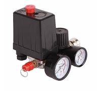 Vanne de régulation de pressostat pour compresseur d'air avec manomètre pour compresseur d'air G 1/4" 220 V 15 A 4 connexions monophasé vanne de régulation de pressostat robuste 90-120 PSI