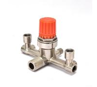 Vanne de régulation de tube à double sortie pour compresseur d'air à piston avec décompression rapide et caractéristiques d'étanchéité améliorées