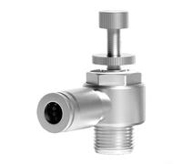 Vanne de régulation de vitesse en acier inoxydable 304, avec raccords à connexion rapide M5 1/8 1/4 3/8 1/2, pour système de contrôle du débit d'air, compatible avec les tuyaux de 6 mm (SL6-02)
