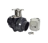 Vanne de régulation électrique DN50 UPVC True Union End, vanne modulante 2 "avec signal de commande analogique 0-5V, 0-10V ou 4-20mA(Glue end(63MM),0-10V)