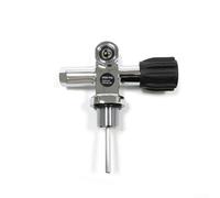 Vanne de réservoir haute pression 3500 PSI en cuivre chromé DIN pour étrier compatible avec cylindre gauche droite Noir (vanne gauche)