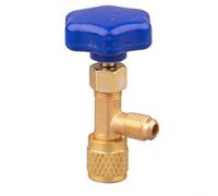 Vanne de robinet en laiton 1/4 SAE pour gaz R134A R22 R410A, outil de distribution anti-fuite avec joint en néoprène pour réparation et entretien de la climatisation