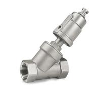 Vanne de siège pneumatique en acier inoxydable DN80, 16 bars, actionneur normalement fermé, vannes d'angle(OPEN-DOUBLE ACTING)