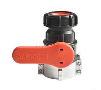 Vanne de sortie de tambour DN50 S75 IBC pour conteneurs intermédiaires de 1000 L conçue pour réguler le débit résistant aux acides et aux alcalins (rouge)