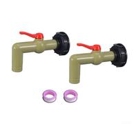 Vanne De Sortie Pour IBC 1 Pouce S60x6 Filetage 32mm Avec Adaptateur | Construction En Plastique Résistante Compatible Conteneurs 1000L Paquet De Deux Commande pour facile Du Débit