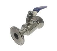 Vanne de tuyau-3/4 "19mm 304 robinet à tournant sphérique sanitaire en acier inoxydable Type de virole à trois pinces for produit de journal intime disque à rabat de grain