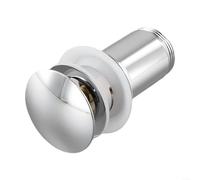 Vanne de vidange d'évier en alliage de zinc avec trop-plein, 66 mm x G1-1/4, joint en silicone anti-fuite, argenté