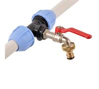 Vanne d'eau 3 voies en laiton for tubes de 20/25/32 mm, robinet séparateur d'eau en T - Convient aux tubes PE, PVC et PPR.(A25mm)