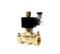 Vanne d'eau électrique à 2 voies, 1/4 "1/2" 3/4 "1", 220VAC 24VDC 12VDC 24VAC 110VAC, électrovanne en laiton normalement ouverte(1-1/4 inches,BSP_110VAC)