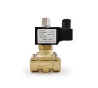 Vanne d'eau électrique en laiton normalement ouverte DN15 DN20 DN25, électrovanne 1/4 "1/2" 3/4 "1" N/O 220VAC 24VDC 12VDC 24V for Air et huile(Ac220v,DN15)