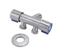 Vanne D'eau, G1/2 Acier Inoxydable 1 Entrée 2 Sortie Vanne D'Angle Double Poignée Double Commande Robinet D'Eau Froide