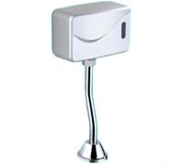 Vanne d'eau murale automatique intelligente avec capteur infrarouge et double mode de chasse d'eau et plage de détection réglable pour toilettes publiques Finition argentée Alimentation par batterie