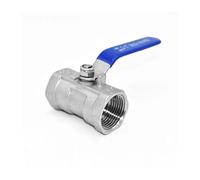 Vanne D'eau Vanne à bille monobloc en acier inoxydable S304 SS316L, robinet fileté for conduite d'eau, compatible avec les pas de vis 1/4", 3/8", 3/4", 1", 1-1/4", 1-1/2" et 2" DN15(3/8",SS304)