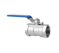 Vanne D'eau Vanne à bille monobloc en acier inoxydable S304 SS316L, robinet fileté for conduite d'eau, compatible avec les pas de vis 1/4", 3/8", 3/4", 1", 1-1/4", 1-1/2" et 2" DN15(1-1/4",SS304)