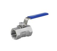 Vanne D'eau Vanne à bille monobloc en acier inoxydable S304 SS316L, robinet fileté for conduite d'eau, compatible avec les pas de vis 1/4", 3/8", 3/4", 1", 1-1/4", 1-1/2" et 2" DN15(1",SS316L)