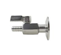 Vanne d'échantillonnage mini-tri-clamp 1/2" et 1,5", adaptateur cannelé 8-20 mm, sortie de réservoir sanitaire en acier inoxydable SS304(Hose Barb 14mm,TC 50.5)