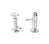 Vanne d'échantillonnage sanitaire DN15 de 1,27 cm, virole à trois colliers de serrage, diamètre extérieur de 3,8 cm, 50,5 mm, en acier inoxydable 304 pour médicament alimentaire elliptique (type à
