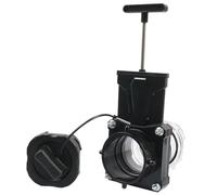 Vanne d'égout pour camping-car, poignée en T manuelle, vanne de réservoir noire avec adaptateur transparent intégré, vannes de vidange à visser, couvercle bouton anti-perte monté à vis