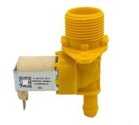 Vanne d'entrée de machine à linge 220 V Solénoïde de remplissage d'eau avec interrupteur pour kit de réparation de lave-linge, boîtier jaune, contrôle automatique du débit, facile à installer, 12 x 12