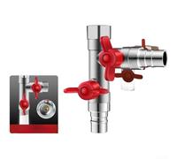 Vanne Dérivation 3 Voies Laiton Robinet Splitter Double Interrupteur(F) | Double interrupteur indépendant, gestion flexible du flux, design compact, finition nickelée, usage cuisine salle de bain