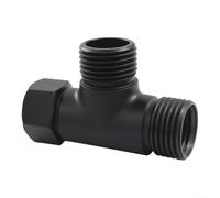 Vanne d'inverseur de douche 3 voies en laiton massif finition noire entrée G1/2 avec deux sorties G1/2 prenant en charge l'utilisation de la douche à main et de tête