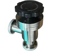 Vanne d'isolement à soufflet manuelle HV à angle droit de 90° - Acier inoxydable 304, vanne à chicane à trois voies sous vide(KF-40)