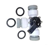 Vanne d'obturation à 3 voies pour piscine hors sol Valve 3 voies, clapet de pompe ABS de 3,8 cm avec port supérieur femelle et port gauche mâle, système de gestion de l'eau pour piscines et spas