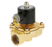 Vanne électrique, DC 12V 1 pouce en laiton, 2 voies, 2 voies Electrovanne électrique Air magnétique normalement fermé grand débit, structure simple, entretien facile.