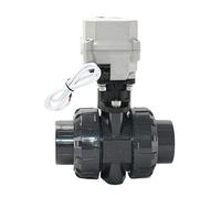 Vanne électrique DN40 1-1/2 '', extrémité de colle, vanne à bille motorisée à 2 voies True Union avec vanne électrique à commande manuelle(GLUE END_DC24V_CR301)