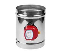 Vanne électrique pour conduit d'air Électrovanne de registre motorisée en acier inoxydable 201, 220 V/12 V/24 V, 4/5/6/8 pouces, évent de conduit d'air 63/76/80/100/125/150/200/250 mm(OD 76mm,DC12V)