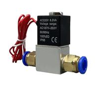 Vanne électromagnétique bidirectionnelle normalement fermée, vanne électromagnétique en alliage d'aluminium G1/4 ou en acier inoxydable, AC110V/220V/DC12V/24V(6mm,AC110V_STAINLESS STEEL BASE)