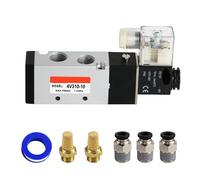 Vanne électromagnétique pneumatique 4V210-08 12 V/24 V/110 V série mono-bobine télécommande électrique 2 positions 5 voies type de connexion (DC12V/hors ligne, 1/4 "NPT) (DC12V/boîte