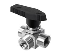vanne en acier inoxydable, Robinet à bille en forme de T en acier inoxydable, vanne de commutation à 3 voies à filetage femelle 1/2 ", 3/4", 1/8 ", 3/8", 1/4 "G, 1 pièces(G Thread 1/8")