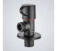 Vanne Évier Noir Arrêt Valve 1/2 Angle Valve en Laiton Mural de Salle de Bain Ronde de la Salle de Bain Round Connexion Valve 1/2 Ferme de vanne Arrivée en Eau, Noir C (Couleur: Noir B)